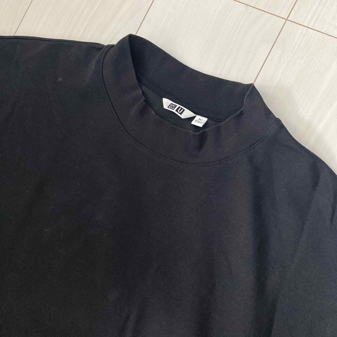 UNIQLO(ユニクロ)のユニクロ　オーバーサイズ　モックネックT　ブラック　XL メンズのトップス(Tシャツ/カットソー(半袖/袖なし))の商品写真