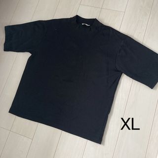 ユニクロ(UNIQLO)のユニクロ　オーバーサイズ　モックネックT　ブラック　XL(Tシャツ/カットソー(半袖/袖なし))