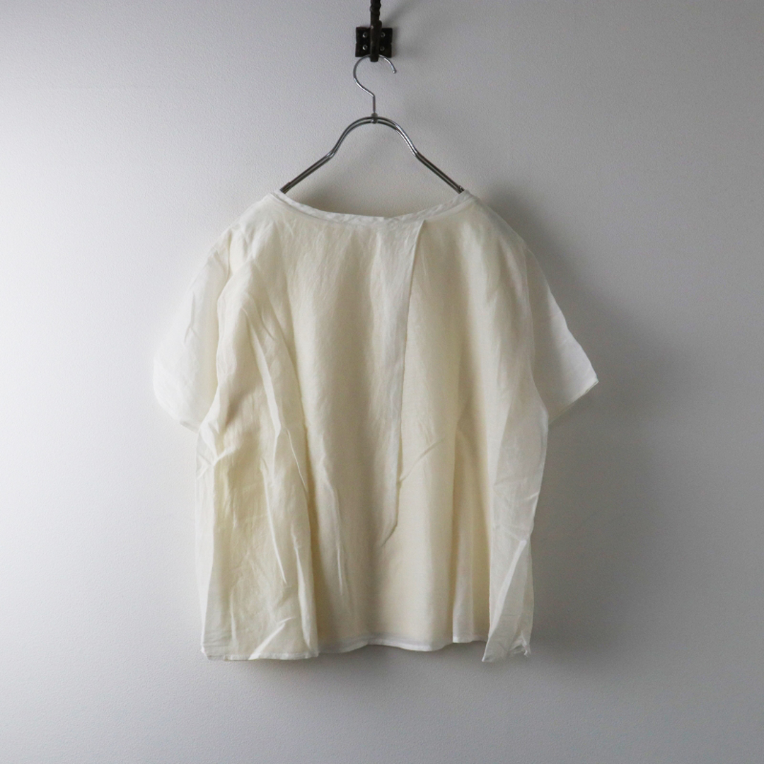 ガーゼ Gauze# G373 コットンシルクレイヤーTシャツ/ホワイト カットソー 半袖【2400013558037】 2