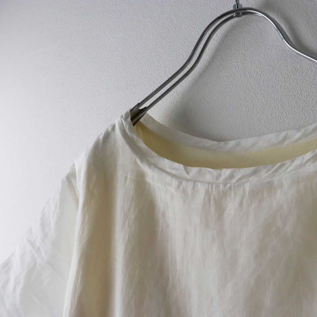 ガーゼ Gauze# G373 コットンシルクレイヤーTシャツ/ホワイト カットソー 半袖【2400013558037】 5