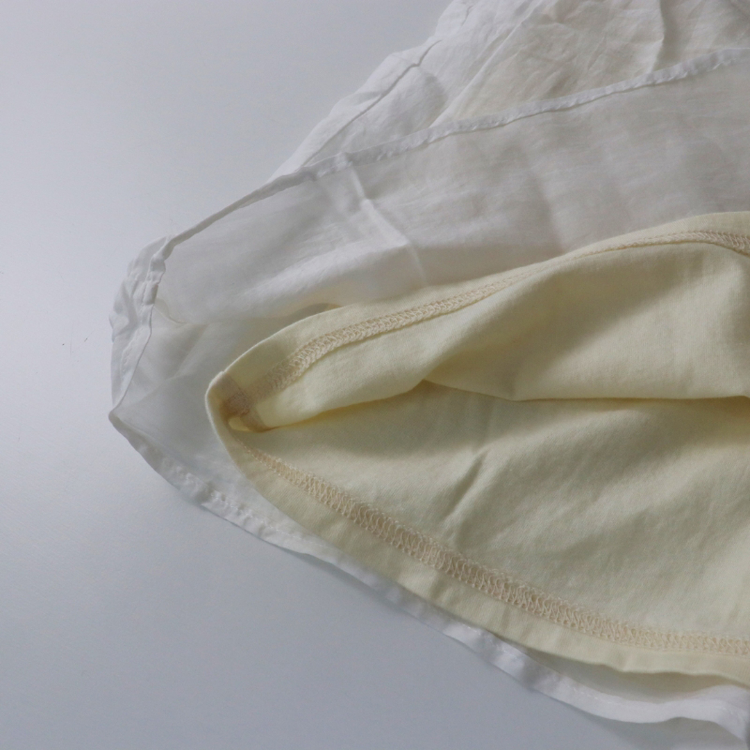 ガーゼ Gauze# G373 コットンシルクレイヤーTシャツ/ホワイト カットソー 半袖【2400013558037】 8