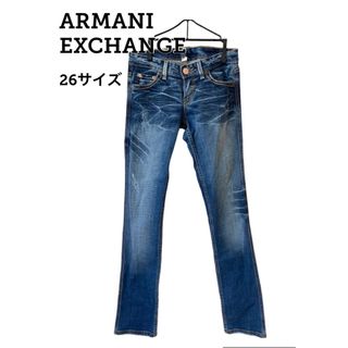 アルマーニエクスチェンジ(ARMANI EXCHANGE)のアルマーニ ダメージ 色落ち スキニー ジーンズ デニム ARMANI(デニム/ジーンズ)