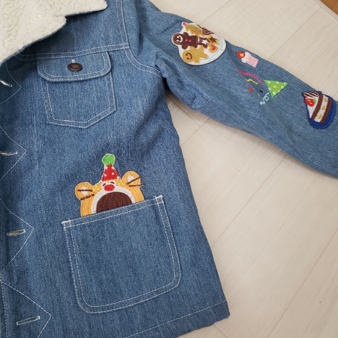 Jam刺繍ワッペンボアジャケット(キッズ) キッズ/ベビー/マタニティのキッズ服女の子用(90cm~)(ジャケット/上着)の商品写真