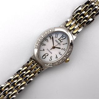 セイコー(SEIKO)の【美品・稼働】エクセリーヌ EXCELINE セイコー ダイヤ ソーラー コンビ(腕時計)