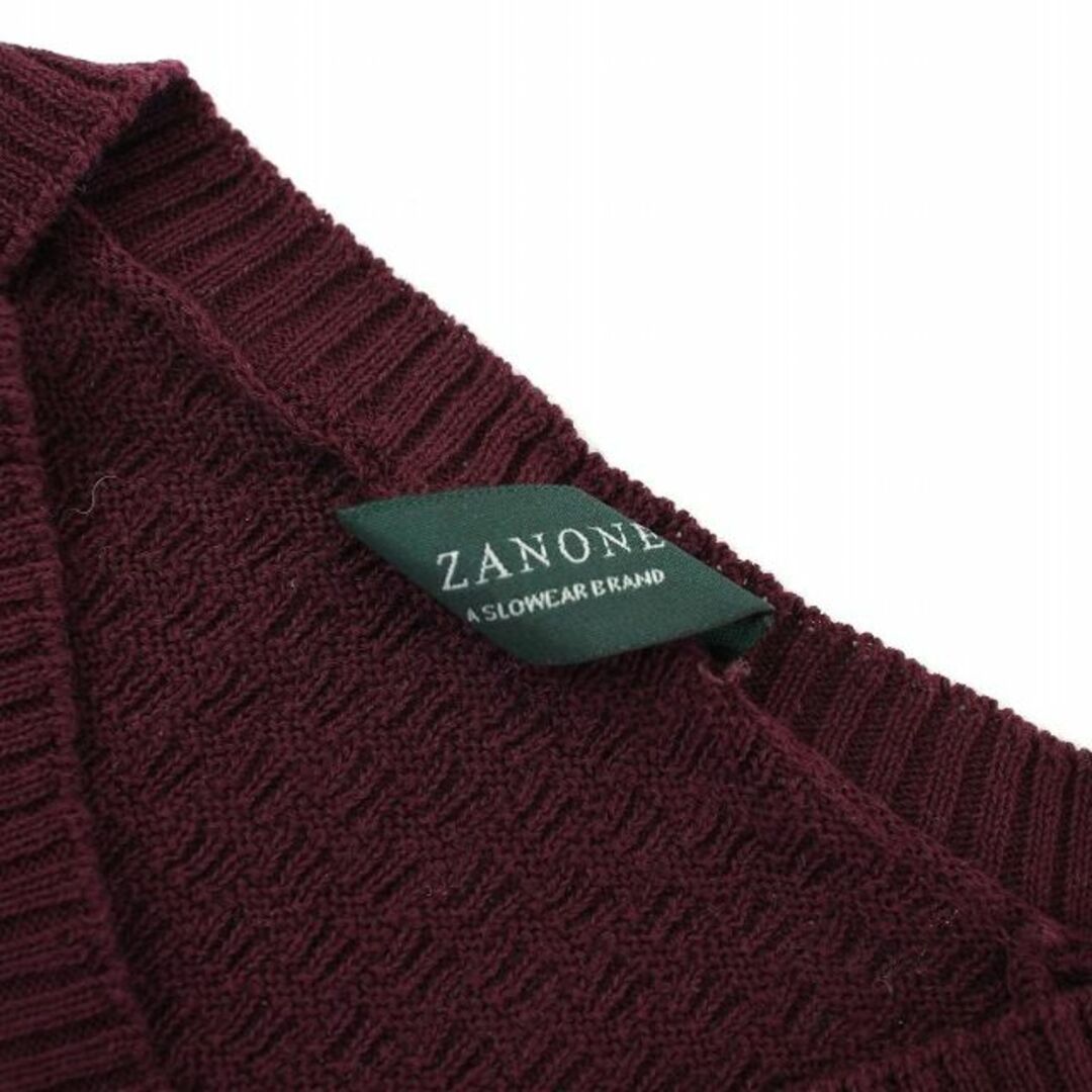 ZANONE - ZANONE ニット セーター Vネック 長袖 48 M ボルドーの通販