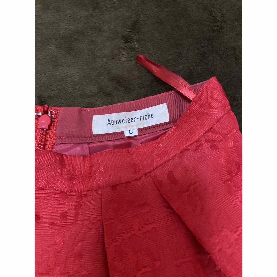 Apuweiser-riche(アプワイザーリッシェ)のアプワイザーリッシェ　フレアスカート (赤)0 レディースのスカート(ひざ丈スカート)の商品写真