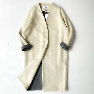 ENFOLD - 新品✨ エンフォルド ウールリバーノーカラーコート バイ ... エンフォルド 22AW NO-COLLAR COAT ノーカラーコート 36