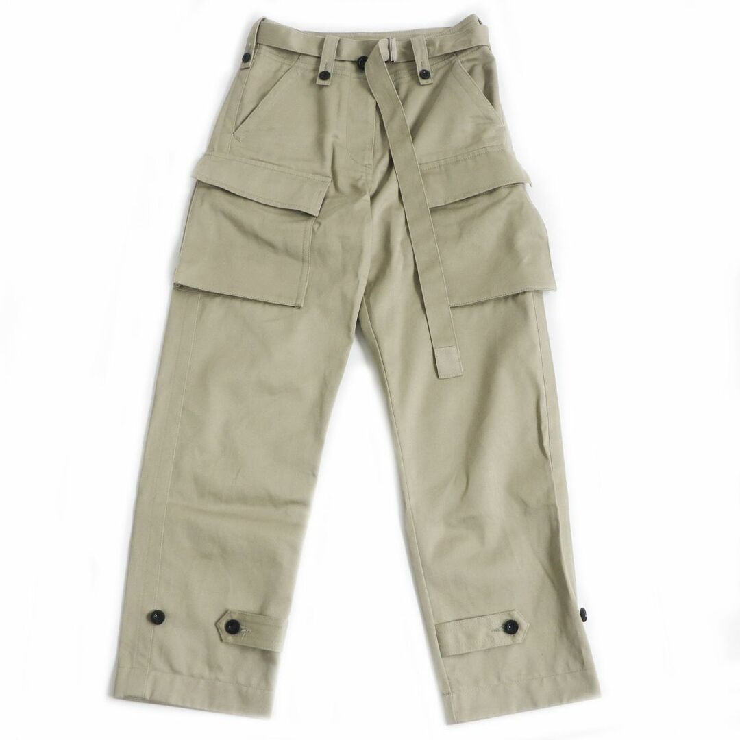 極美品□23SS sacai/サカイ 23-06456 Cotton Chino Pants ベルテッド コットンチノパンツ/カーゴパンツ ベージュ 日本製 0 正規品 メンズ