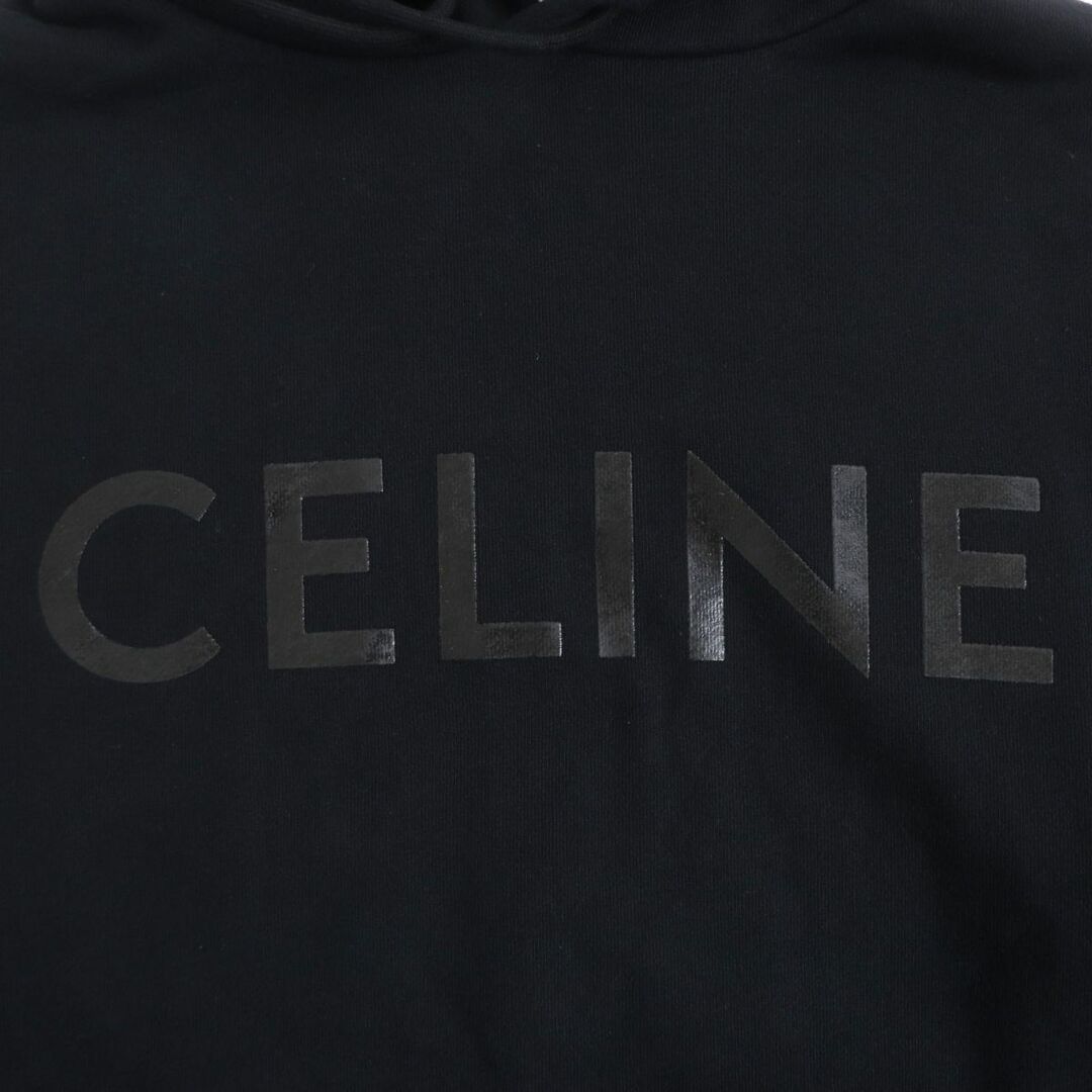 セリーヌ CELINE パーカー フーディー プルオーバー ロゴ コットン トップス メンズ イタリア製 L ブラック