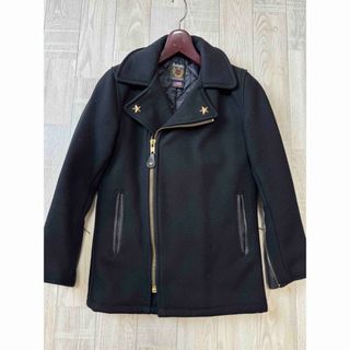 schott - 美品 Schott 779 ライダースPコート 42 黒 銀 ライダース