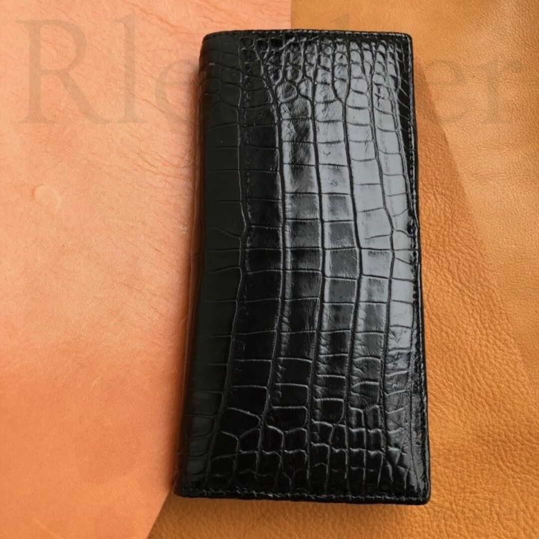 無双 クロコダイル 小銭入れなし メンズ 長財布 折り財布 二つ折り #920 6