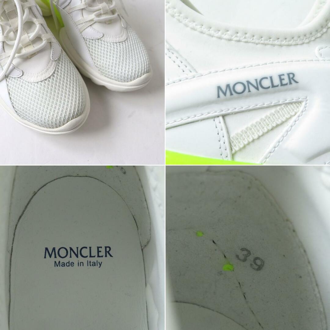 MONCLER(モンクレール)の極美品★MONCLER モンクレール TAISS SCARPA ロゴ入り レースアップ スニーカー／シューズ／靴 ホワイト×イエロー 39 伊製 箱・袋・紐付き レディースの靴/シューズ(スニーカー)の商品写真