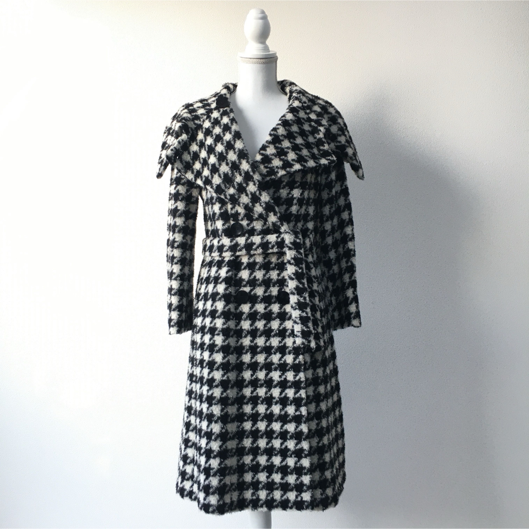美品 白タグ MaxMara マックスマーラ アルパカ ウール ベルト コート-