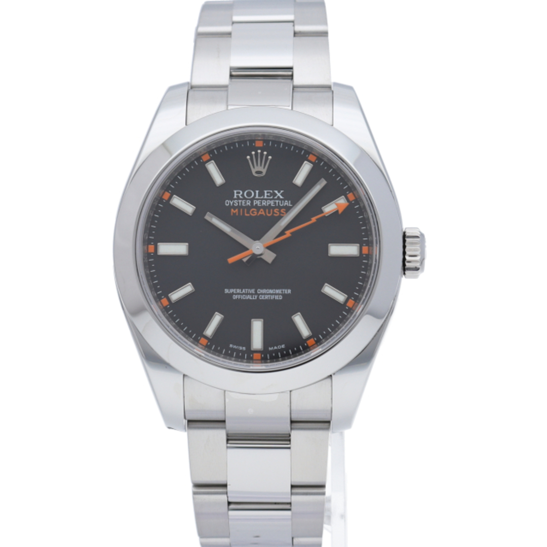 ロレックス ミルガウス Milgauss 116400(V) 箱 保証書 SS メンズ時計 ブラック 仕上げ済 2009年 美品