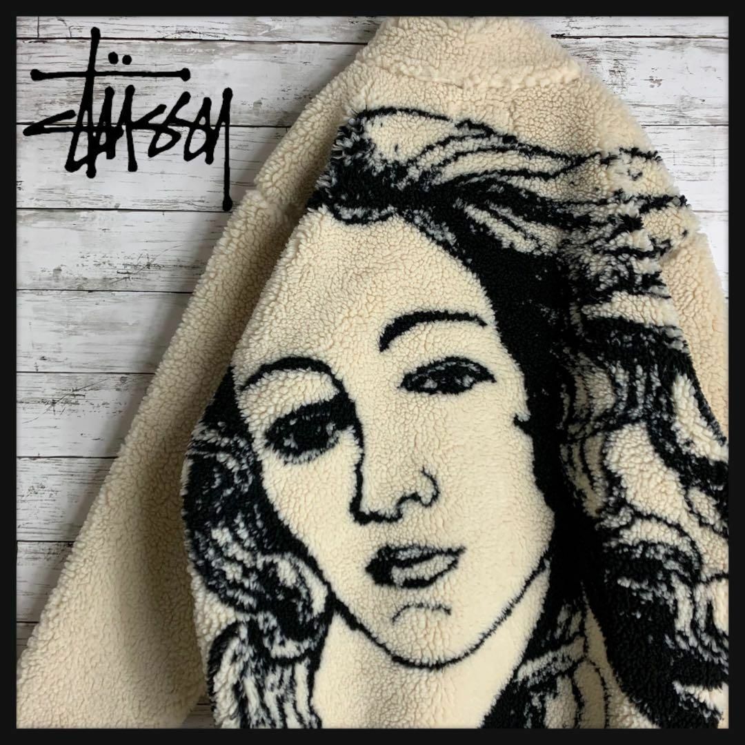 STUSSY(ステューシー)の【超希少デザイン】ステューシー　ボアジャケット　フリース　ヴィーナス　入手困難 メンズのジャケット/アウター(ブルゾン)の商品写真