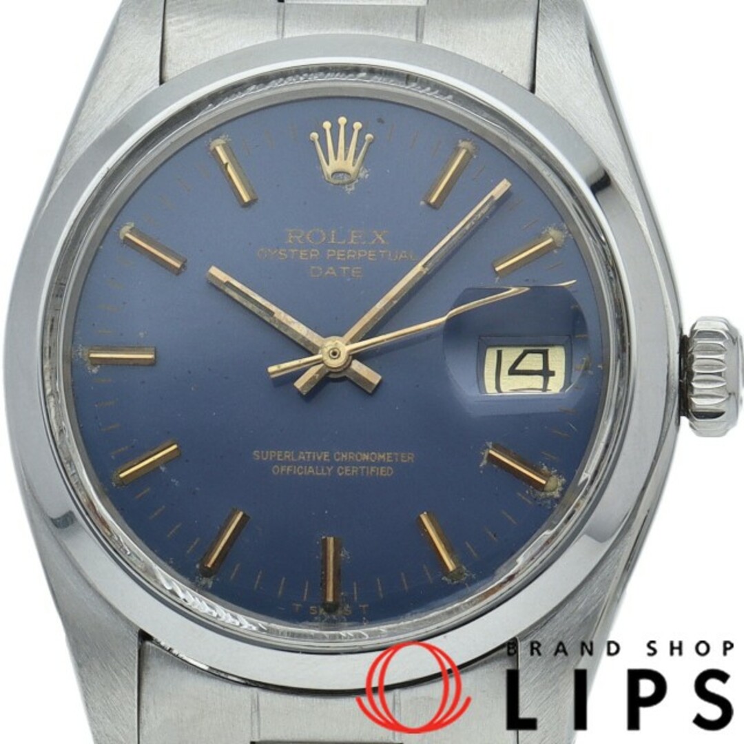 ロレックス オイスター パーペチュアル デイト アンティーク Oyster Perpetual Date
 1500(5) SS メンズ時計 ブルー 仕上げ済 1978年 美品