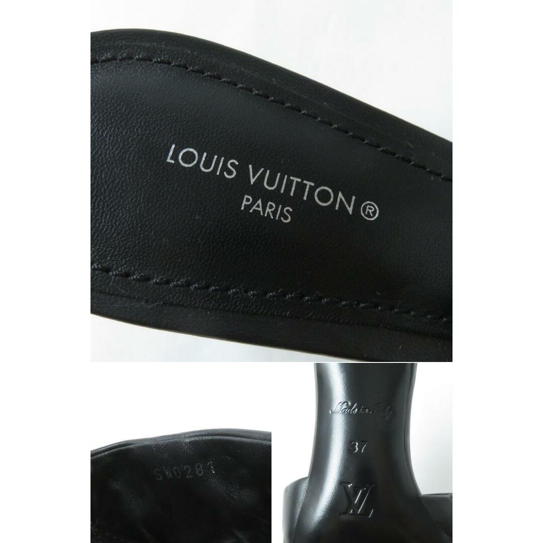 極美品★LOUIS VUITTON ルイヴィトン リバイバル・ライン モノグラム エンボス レザーサンダル/ミュール ブラック 37 伊製 保管袋付き