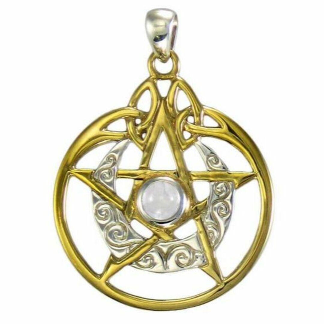 ネックレスMM Vermeil Crescent Moon Pentacle Pend..