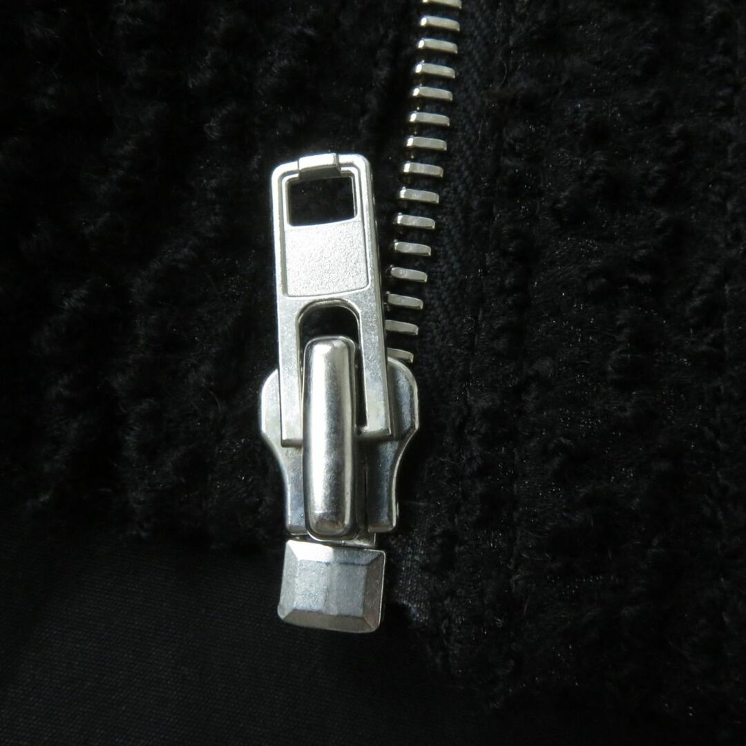 未使用品★正規品 定価411400円 RICK OWENS リックオウエンス RO14F6759 ノーカラー レザー切替 ウールダウンジャケット 黒 40 伊製 タグ付 6