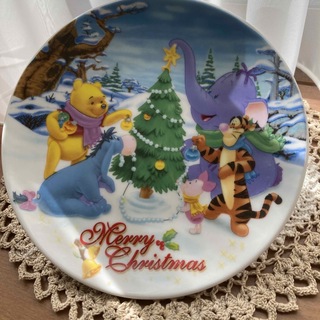 クマノプーサン(くまのプーさん)のクリスマスプレート　ディズニーくまのプーさん　ケーキ皿　pooh(食器)