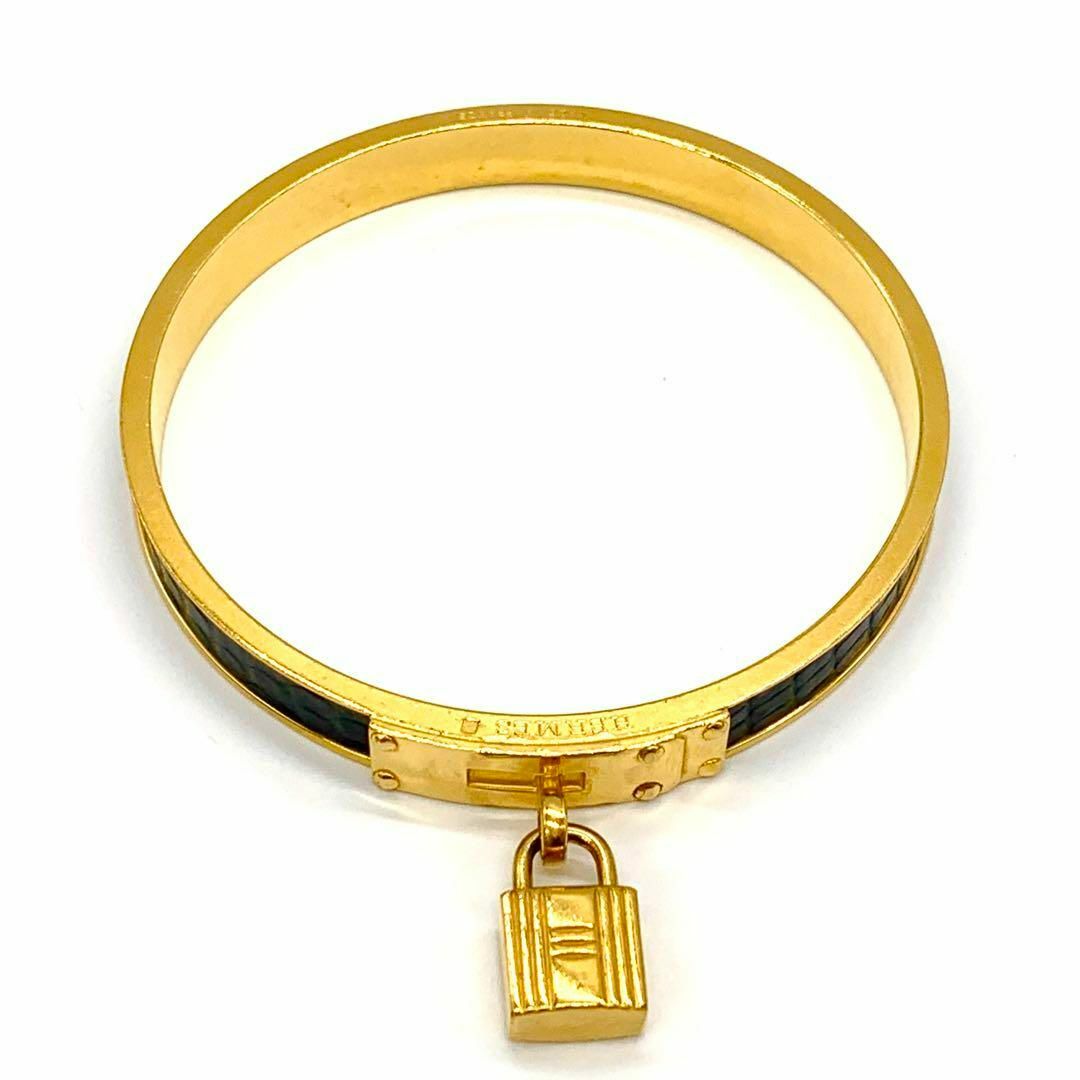 HERMES エルメス ケリーバングル ブレスレット リザード ブラック i4 HERMES エルメス ケリーバングル ブレスレット リザード ブラック i4
