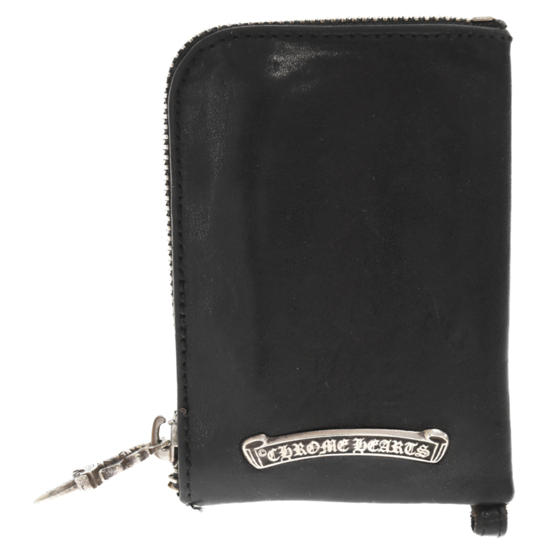 CHROME HEARTS クロムハーツ Tiny Zip Wallet Cemetery Cross Patches タイニージップ セメタリークロスパッチラウンドジップ レザーウォレット コインケース ブラック