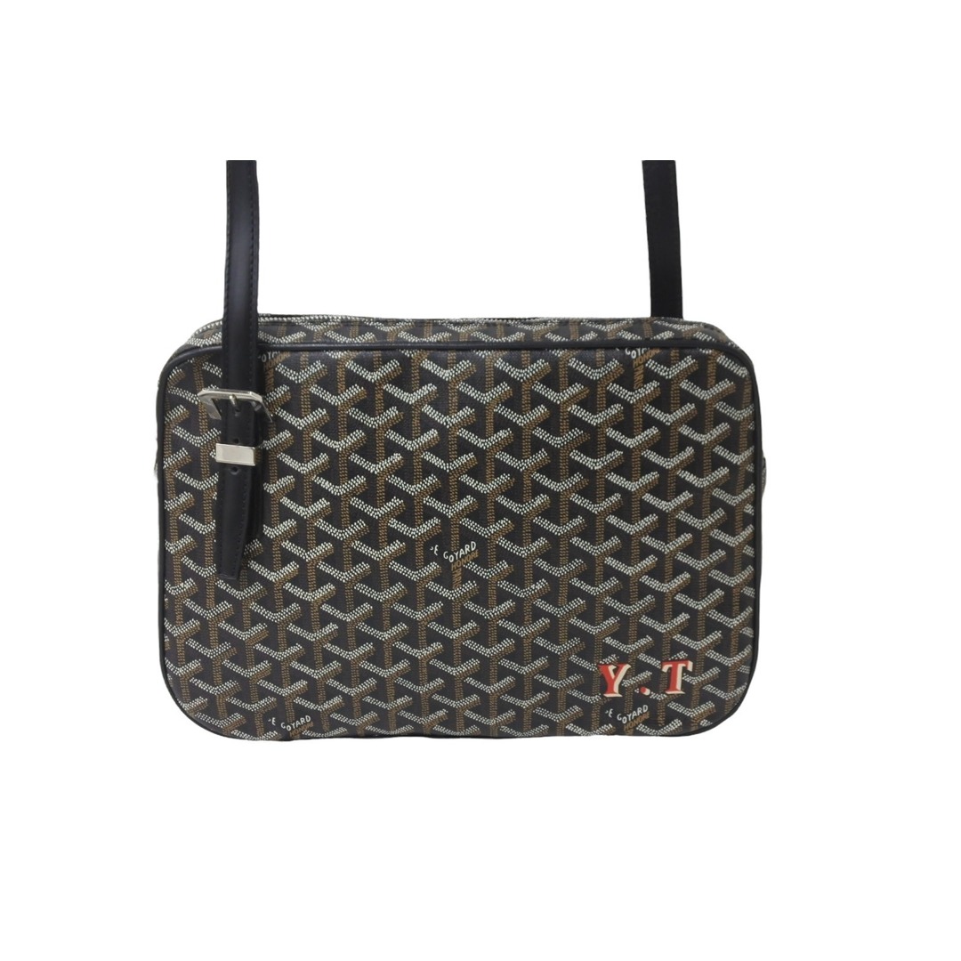 GOYARD(ゴヤール)の極美品 GOYARD ゴヤール ショルダーバッグ ヨナGM ブラック レザー コーティングキャンバス シルバー金具 中古 55799 レディースのバッグ(ハンドバッグ)の商品写真