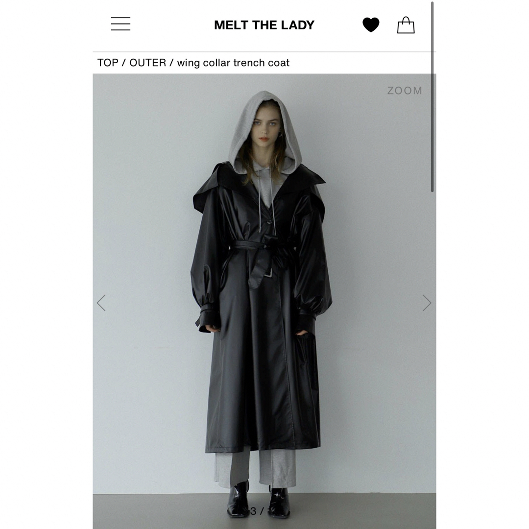 meltthelady  wing collar trench coat