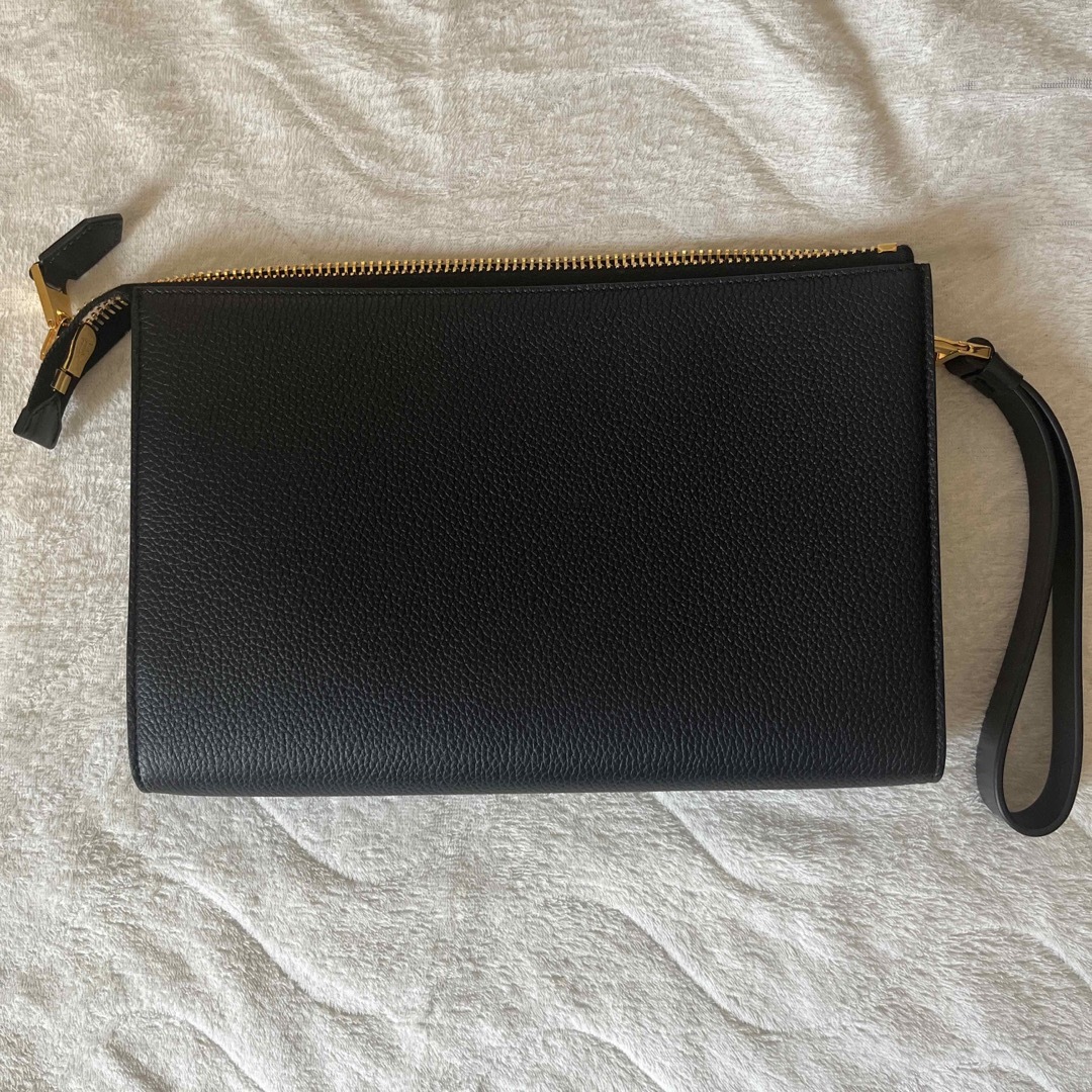 TOM FORD トムフォード クラッチバッグ ブルー/ブラック H0419T LCL037 メンズ【美品】