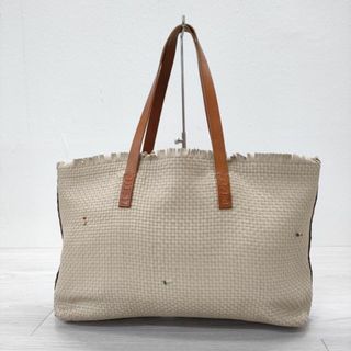 HENRY CUIR レザートートバッグ 編み込み メッシュレザー ビーズ HENRY CUIR レザートートバッグ 編み込み メッシュレザー ビーズ