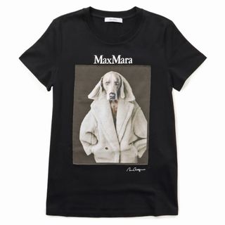 マックスマーラ(Max Mara)のマックスマーラ MAX MARA Tシャツ VALIDO ウェグマンプリント 半袖シャツ クルーネック ショートスリーブ 2319460339 0006 NERO(Tシャツ(半袖/袖なし))