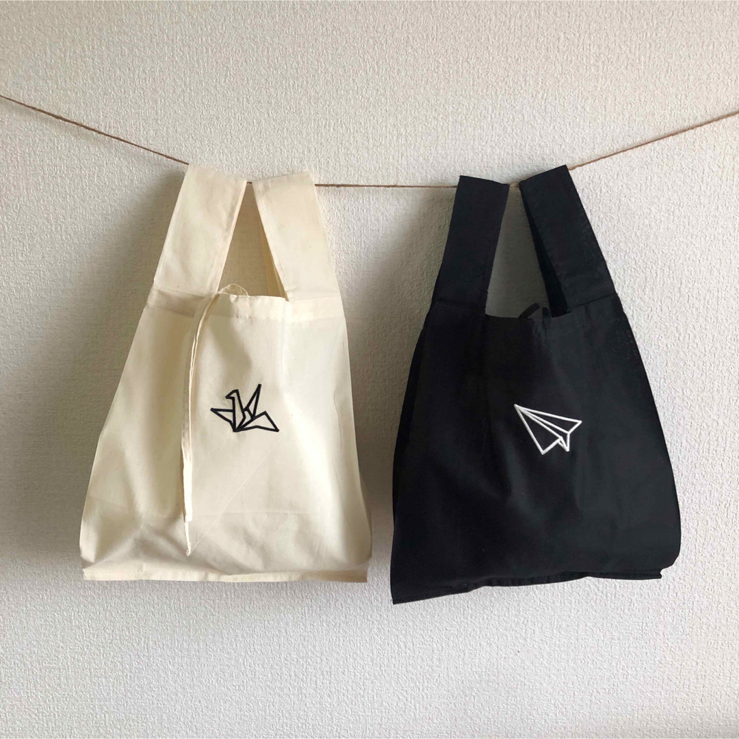 折り紙刺繍エコバッグ 1枚 レディースのバッグ(エコバッグ)の商品写真