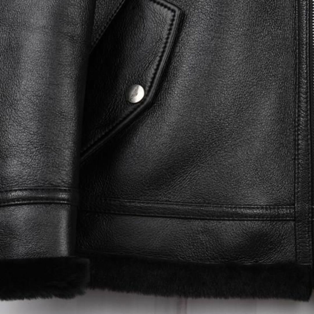 新品限定/メンズ用○ 極上ラムファーのダブルフェイス裏地 コート黒
