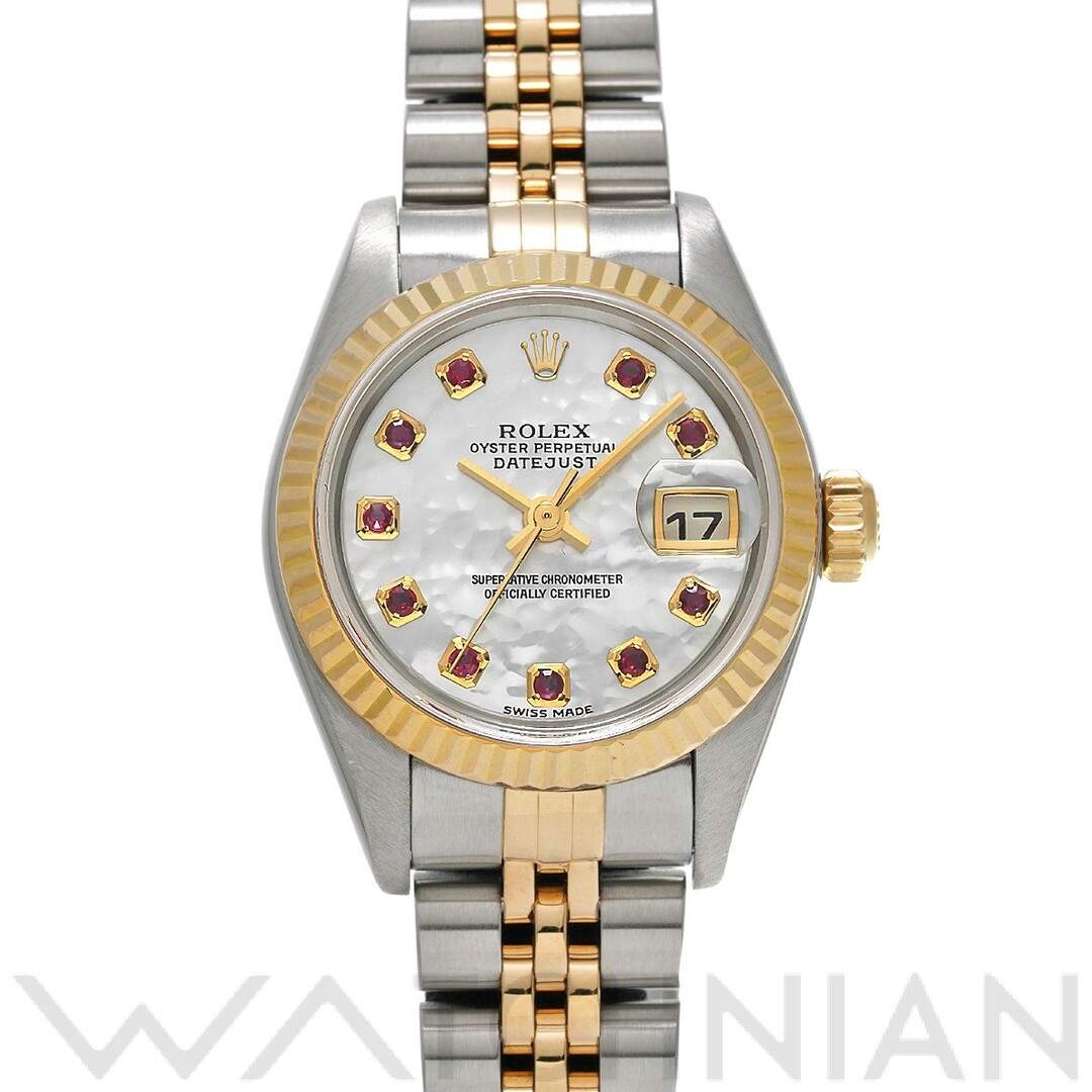 ロレックス ROLEX 79173NGR P番(2001年頃製造) ホワイトシェル /ルビー レディース 腕時計
