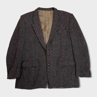 ハリスツイード(Harris Tweed)のテーラードジャケット　ハリスツイード　シングル　古着　マルチカラー　ブラウン(テーラードジャケット)