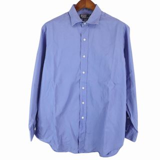 ポロラルフローレン(POLO RALPH LAUREN)のPolo by Ralph Lauren ポロバイラルフローレン PHILIP 長袖シャツ 無地 ブルー (メンズ 17-34) 中古 古着 O6006(シャツ)