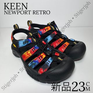 キーン(KEEN)のキーン　ニューポートレトロ　ブラック　ニューヨーク　23CM(サンダル)