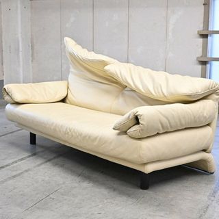 IDC大塚家具 イタリア製 Poltromec 80万「ジェミニ」総本革 ラブソファ