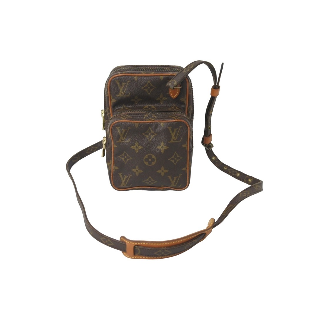 LOUIS VUITTON ルイヴィトン ショルダーバッグ ミニアマゾン レザー ゴールド金具 ブラウン M45238 美品  55851