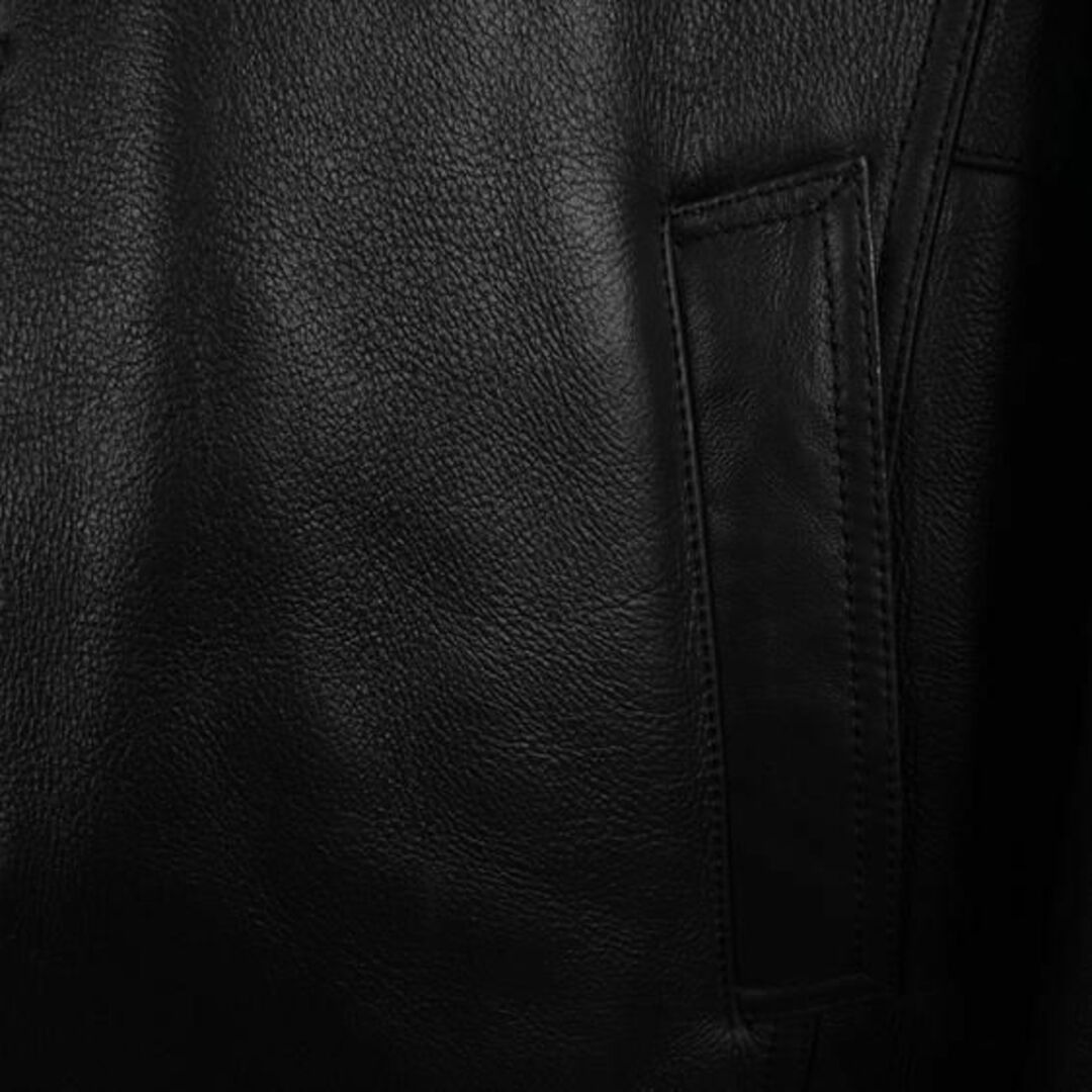 ★新品限定★メンズ●極上ラムファーのダブルフェイス裏地コート黒 毛皮ファーコート