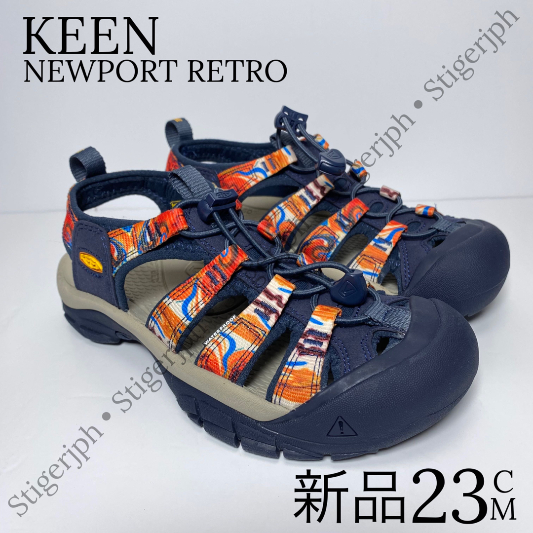 KEEN(キーン)のキーン　ニューポートレトロ　オレンジ　ネイビー　23CM レディースの靴/シューズ(サンダル)の商品写真