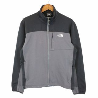 ザノースフェイス(THE NORTH FACE)のTHE NORTH FACE ノースフェイス ソフトシェルジャケット 刺繍  アウトドア ワンポイントロゴ グレー (メンズ L) 中古 古着 O6125(その他)