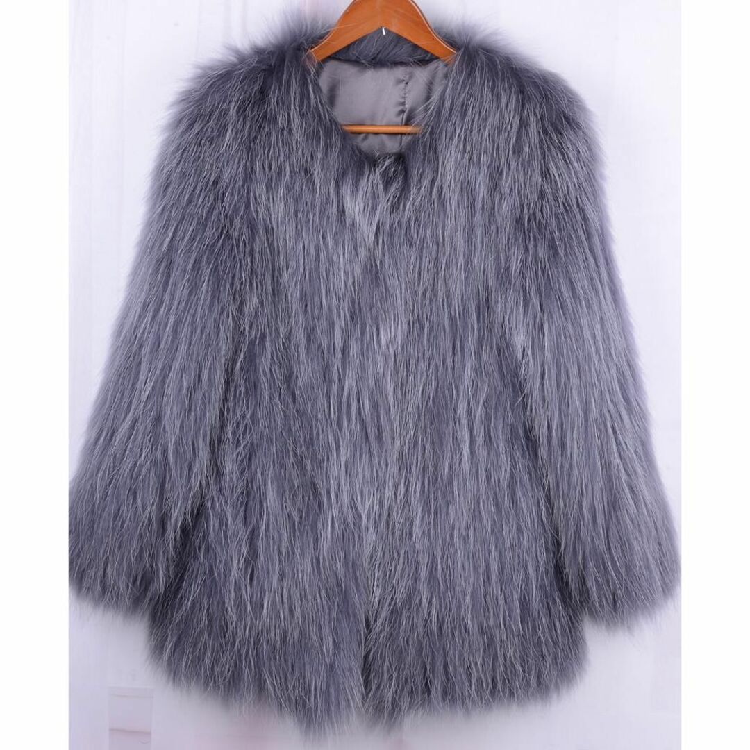 ????????豪華 grey fur coat ????