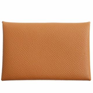 エルメス(Hermes)の未使用品●HERMES エルメス カルヴィ ヴォーエプソン レザーコイン/カードケース/名刺入れ/小銭入れ ゴールド フランス製 U刻印(コインケース/小銭入れ)