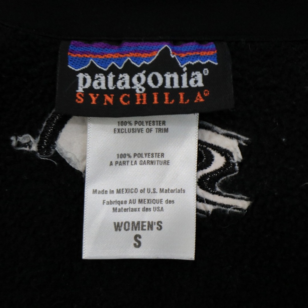 patagonia パタゴニア SYNCHILLA シンチラ ベスト フリースジャケット 防寒  刺繍 ブラック (レディース S)   O6201 6