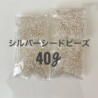 ガラスシードビーズ40g シルバー(各種パーツ)