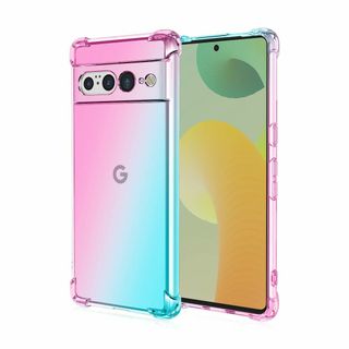 【色: ピンク＆グリーン】Google Pixel 7 pro対応ケース グラデ(その他)