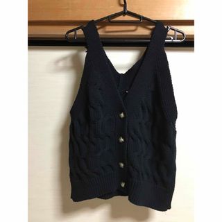 ザラ(ZARA)のZARA  ニットベスト ブラック(ベスト/ジレ)