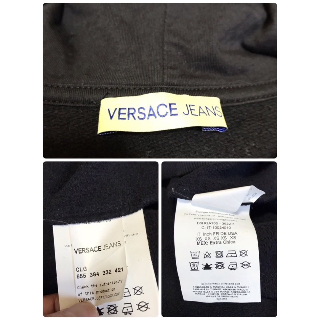 VERSACE(ヴェルサーチ)の美品 VERSACE プリント 切り替え パーカー スウェット プルオーバー  メンズのトップス(パーカー)の商品写真