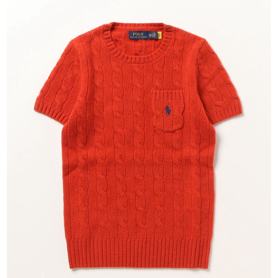 POLO RALPH LAUREN(ポロラルフローレン)のケーブル ウールカシミヤ ショートスリーブ セーター　 レディースのトップス(ニット/セーター)の商品写真